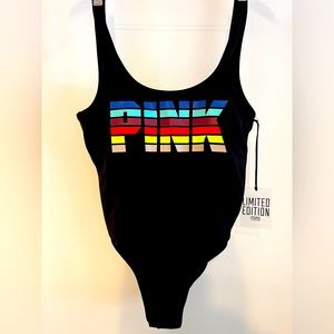 NWT Retro Limited Edition Pink Victoria Secret one piece Bathing Suit Small